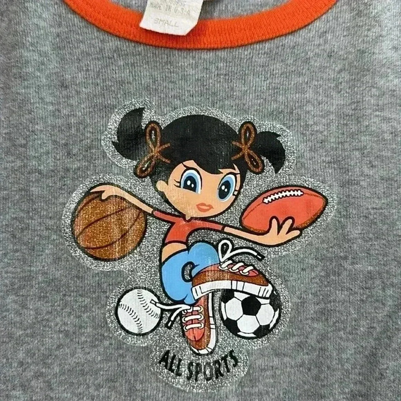 Vintage Next Generation all sports orange and grey baby tee size small - Picture 2 of 5